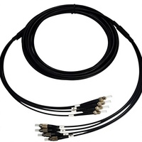 Outdoor TPU Armored 10G Four-Core Single Mode Fiber Optic Patch Cable 5.0mm OD Connector for Building