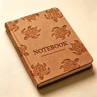 Carnet A5 en PU marron à couverture rigide, motif tortue marine, journal d'écriture, papeterie de voyage, cadeau, agenda