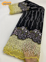 Paillettes Velours Holographique Irisé Blanc Tricot Velours Dentelle Tissu Broderie Sequin Tissu pour Robe de Soirée de Mariée