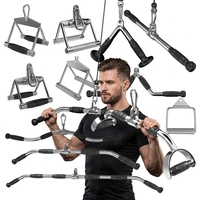 TWGP03 Barre de musculation rotative complète de 30 pouces avec poignée métallique pour machine à câble de curl et de pulldown, en acier, pour fitness à domicile