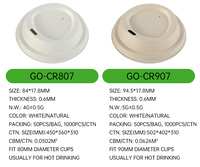 Vente directe d'usine canne à sucre bagasse tasses chaudes couvercles de voyage de café couverture en papier jetable pour tasse
