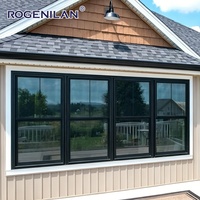 Fenêtre à double battant en aluminium insonorisée de style américain Rogenilan, triple vitrage, double vitrage extérieur pour maison