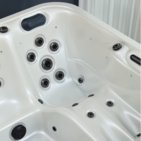 Jacuzzi Exterior Económico para Varias Personas, Bañera de Hidromasaje para Jardín, Patio Trasero, Relajación, Desinfección con Ozono