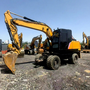 Excavadora de ruedas SANY SY155W usada original, 15 toneladas de peso operativo, con cazo de excavación, para uso en construcción y minería, en venta. - Product Image 1