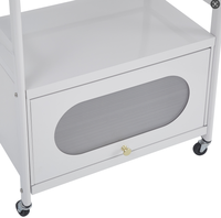 Carrito Rodante de 2 Niveles de Acero Inoxidable Moderno y Elegante con Superficie de Piedra, Multifuncional para Armario, Sala de Estar y Comida