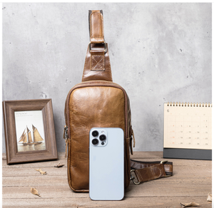 AndoBag - Bolso Bandolera de Piel Vacuna Auténtica Estilo Vintage para Hombre, Bolso de Hombro Simple para Viajes al Aire Libre, Modelo 1611 - Product Image 6
