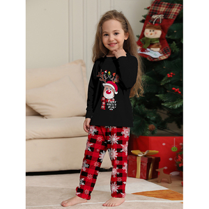 Black Long Sleeve <strong>Couple</strong> Loungewear <strong>Christmas</strong> Cartoon Snowflake Deer Print Family Women'S <strong>Christmas</strong> <strong>Pyjamas</strong> - Product Image 4