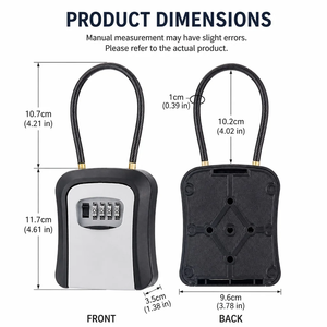 <b>Safe</b> Full-<b>Metal</b> Hanging Key Lock Box with Extended Shackle 4 Digit Combination Lock Indoor Outdoor Weatherproof Secure Storage - Product Image 1
