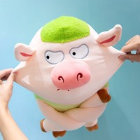 Boneka Babi Ekspresi Lucu Mainan Mewah Super Lembut Boneka Bantal Besar Kreatif 40-65cm Uniseks