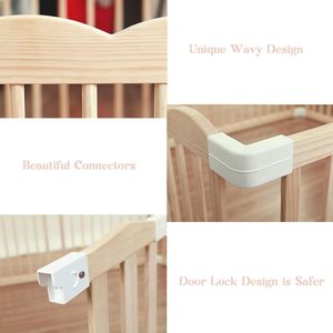 Corral de juegos de madera <span class=keywords><strong>para</strong></span> bebés y niños pequeños, corralito de madera grande y ajustable con puerta con cerradura, área de juegos <span class=keywords><strong>para</strong></span> bebés - Product Image 4