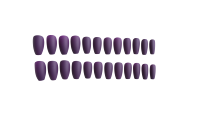 Faux ongles en acrylique violet, 24 pièces/couverture en relief, couleur unie, vente en gros