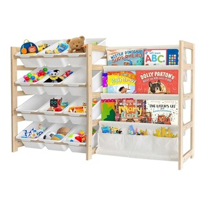 Organisateur de stockage de jouets avec étagère 12 bacs de <span class=keywords><strong>rangement</strong></span> Étagère polyvalente à 4 niveaux pour organiser les jouets et les livres pour la chambre des enfants - Product Image 1