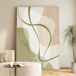 Pintura abstracta al óleo sobre lienzo con marco de aluminio, estilo minimalista para decoración de pared de salón, pieza única, 024004 - Product Image 5