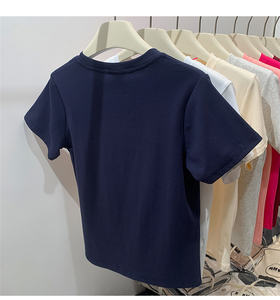 <span class=keywords><strong>T</strong></span>-<span class=keywords><strong>Shirt</strong></span> Basiche Personalizzate RUICHI Y2K Grezze Bianche di Lusso in <span class=keywords><strong>Cotone</strong></span>/Spandex a Vestibilità Aderente da <span class=keywords><strong>Donna</strong></span> - Product Image 5