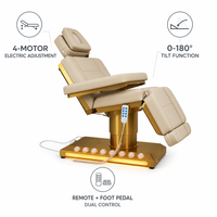 Lit de traitement électrique à 4 moteurs, inclinaison réglable de 0 à 180°, hauteur ajustable, lit de salon de beauté, lit de spa, lit facial, microblading, tatouage, dentaire