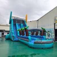 Prix d'usine - Toboggan aquatique gonflable géant pour adultes en PVC de 18 oz avec piscine amovible et souffleur pour fête en plein air