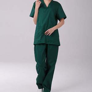 Completo da <span class=keywords><strong>donna</strong></span> in tinta unita elasticizzato per uniforme medica con scollo a V Top <span class=keywords><strong>Cargo</strong></span> affusolato Jogger Multi-tasca pantaloni <span class=keywords><strong>tuta</strong></span> di liquidazione - Product Image 1