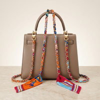 Chaîne de sac de luxe en soie entrelacée avec métal, accessoires de décoration pour sacs à main, poignée de sac DIY, cadeau