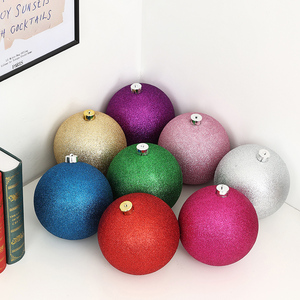 Handmade 15/20/25/30CM Mirror/Matte/Glitter Shatterproof Plastic <b>Balls</b> Christmas Ornaments for Shopping Mall Decorative Tree - Product Image 4