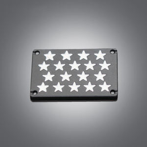 Plaque décorative rectangulaire personnalisable en alliage de zinc noir cousue à la main avec étoiles blanches pour sangles et accessoires de bagages - Product Image 3