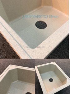 Évier de cuisine simple en composite SMC FRP Nature Topmount avec robinet, un trou, couleur noire, norme EN, <span class=keywords><strong>granit</strong></span> - Product Image 6