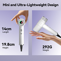 Sèche-cheveux ionique à haute vitesse avec écran LCD numérique, 110000 tr/min, mini sèche-cheveux ionique négatif à séchage rapide pour usage domestique