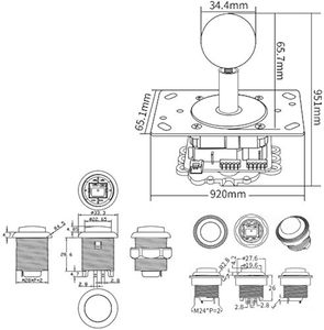 Aismartlink bộ phận tự làm giải trí có đèn LED bộ mã hóa USB Độ trễ 2x2/4/8 phím điều khiển đèn LED + nút ấn đèn LED 20x - Product Image 6