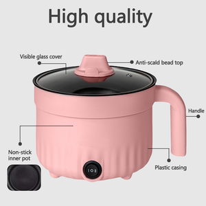 Poêle électrique domestique légère 1,8 L avec revêtement antiadhésif et couvercle en verre, facile à utiliser pour la maison et l'hôtellerie - Product Image 3