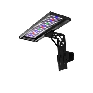 Lampu akuarium Clip-On, lampu akuarium 24/7, spektrum penuh, 7 Mode warna Hidup/mati otomatis, kecerahan dan tinggi yang dapat disesuaikan