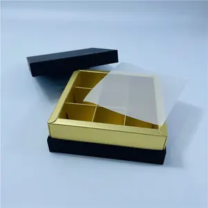 Black and Golden Recyclable Chocolate Paper Box Cuff Box With Butter Paper