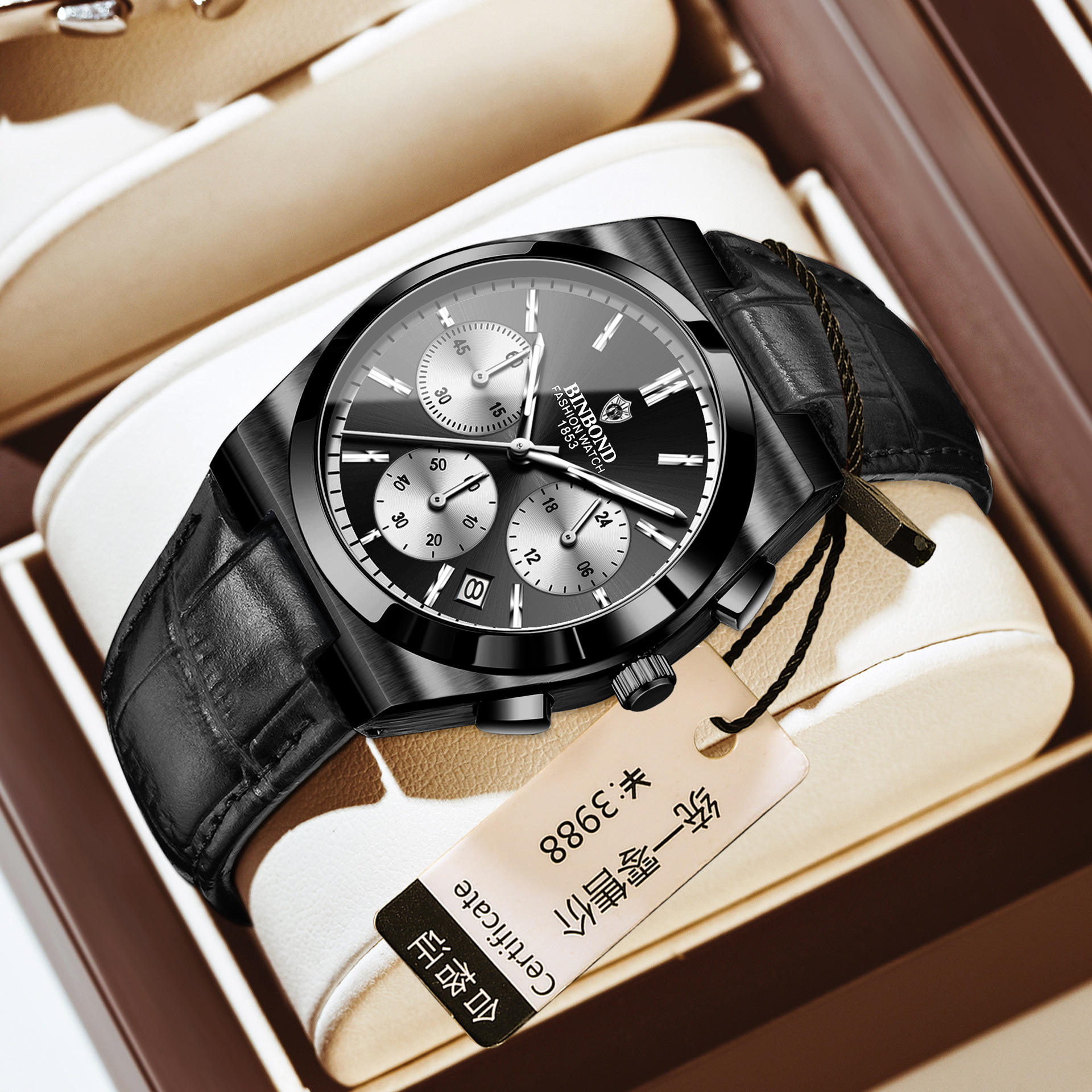 Black steel-black leather-black