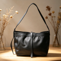 Sac bandoulière décontracté en PU noir grainé, grande capacité, étanche, personnalisé en usine, pour hommes, vente en gros
