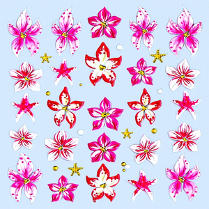 Pegatinas 5D en relieve para <span class=keywords><strong>uñas</strong></span> estilo Ins, diseño de <span class=keywords><strong>flores</strong></span> <span class=keywords><strong>hawaianas</strong></span>, <span class=keywords><strong>flores</strong></span> de hielo y estrellas de mar para primavera y verano - Product Image 5