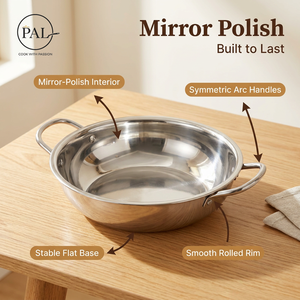 Pentola per Zuppa in Acciaio Inox 201 Premium, 24-40cm, Design Lucidato a Specchio, Ecologica, Facile da Pulire, Compatibile con Gas e Induzione - Product Image 3