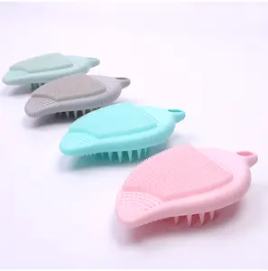 ZhongDing özel temiz fırça Mango taraklı fırça silikon burun yüz yıkama çift temizleme fırçası Spa evde
