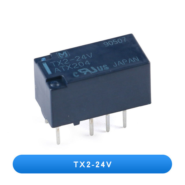 TX2-24V Signal Relay 24VDC DPDT 2A PCB Mount Relay for Telecom Equipment