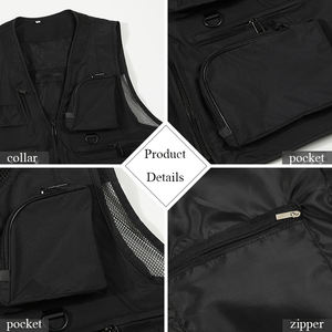 Gilet multi-poches Photographie Gilet personnalisé Vêtements de travail avec logo Directeur de tournage News Reporter Dining Vest Bandoulière - Product Image 5