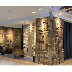 Panneau mural 3d en bois massif de style Jungle pour l'intérieur de la <span class=keywords><strong>maison</strong></span>, couleur bois naturel, panneau mural 3d, moule, art décoratif, panneau mural en pvc - Product Image 5