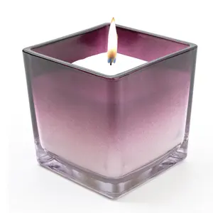 Hot Selling Square Glass Container Jar Bougie Custom Wax Candles Scented Customized Christmas Luxury Candle Suppliers