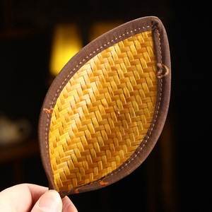 Cuillère à thé en bambou laqué verte, faite à la main, ronde, mini, antique, pour accessoires de cérémonie du thé - Product Image 2
