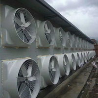 Ventilateur d'extraction axial à toit à persiennes de 54 pouces pour poulailler, électrique 110V-415V, avec pales en acier SMC, fibre de verre et PRV, pour montage mural/fenêtre