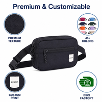 Sac banane personnalisé, sac à bandoulière, sac de taille en nylon avec logo personnalisé, vente en gros, fabricant OEM, étanche, pour voyage