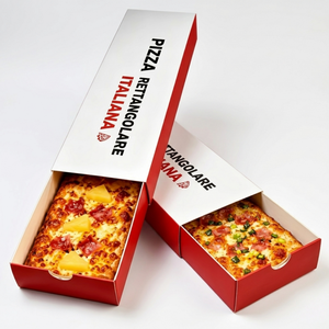 Boîte à pizza coulissante en gros, style tiroir, emballage en papier rectangulaire long personnalisé pour <span class=keywords><strong>sushis</strong></span> et rouleaux, en vrac - Product Image 1