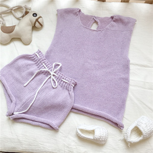 Conjuntos de Suéter sin Mangas y Pantalones <span class=keywords><strong>para</strong></span> Bebés Recién Nacidos, Personalizados OEM, 2 Piezas, Ropa de Bebé, Tops de Algodón Tejido <span class=keywords><strong>para</strong></span> Niños y Niñas - Product Image 3
