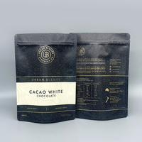 Pochette en papier kraft refermable avec fermeture éclair, personnalisable, en aluminium, pour emballage de thé aux herbes et de poudre de cacao