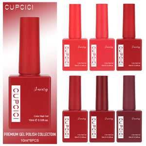 Colección Navideña Roja BIN, Juego de 6 Esmaltes de Gel de 15 ml Personalizados, Mismo Color, Mismo Envase, Kit de Esmalte de Gel UV para <span class=keywords><strong>Manicura</strong></span> - Product Image 4