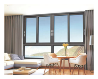 Ventana pequeña deslizante de impacto de doble acristalamiento de color marrón de aluminio 80*100cm a prueba de huracanes con pantalla de malla