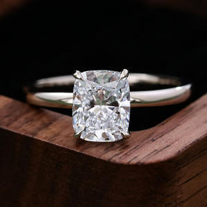 Хит продаж, лаборатория, сертифицированный gii GIA, прямоугольный Ограненный бриллиант 18 карат 14 карат, обручальное и обручальное кольцо из настоящего золота - Product Image 1