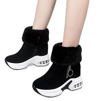 Nouvelle Collection Hiver 2026 – Bottines Décontractées en Coton Doublées Fourrure pour Femme avec Talonnette Intégrée – Commerce International