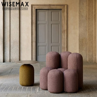 Fauteuil d'appoint WISEMAX FURNITURE au design italien, forme de galet arrondie spéciale, fauteuil rembourré pour salon, appartement